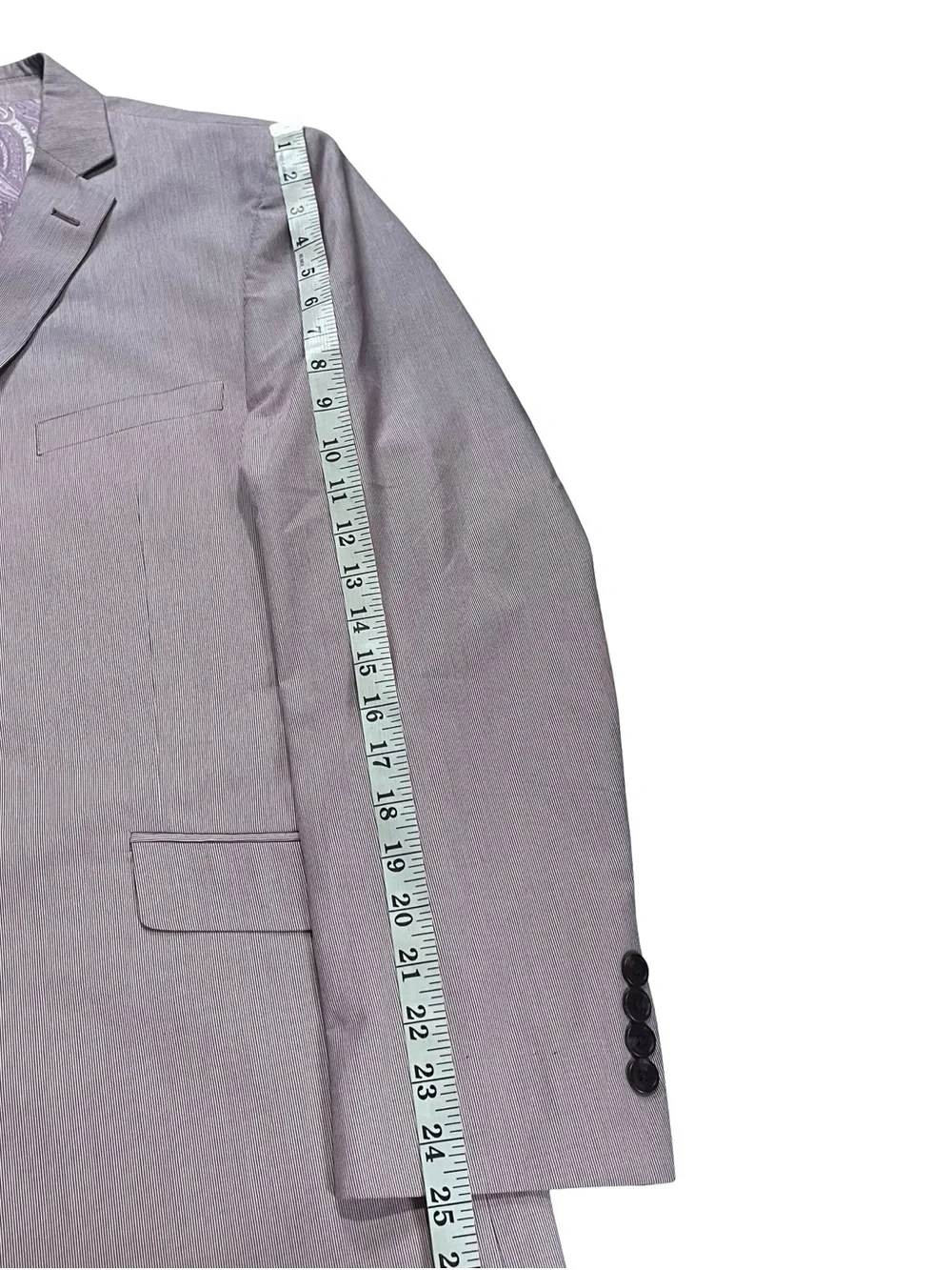 Madison Suit Jacket Sports Coat 2 Button Purple Pinstripe Sz 40R 100% Cotton